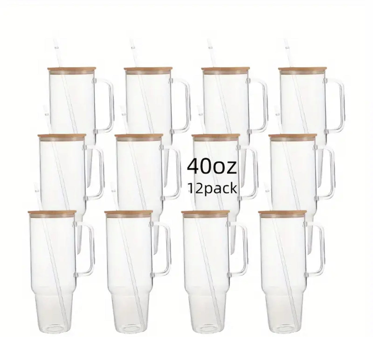 40oz Glass Tumbler ( NO GLITTER)